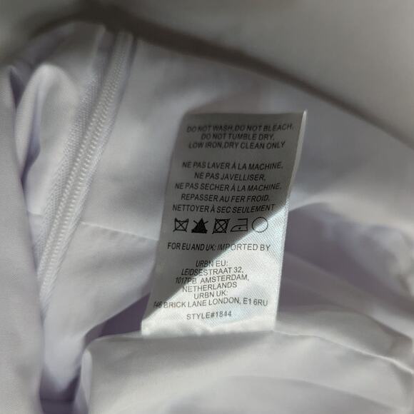 Hutch Savannah White Seersucker Bow Front Wide Leg Jumpsuit Size 2 XS Preowned - Picture 9 of 11